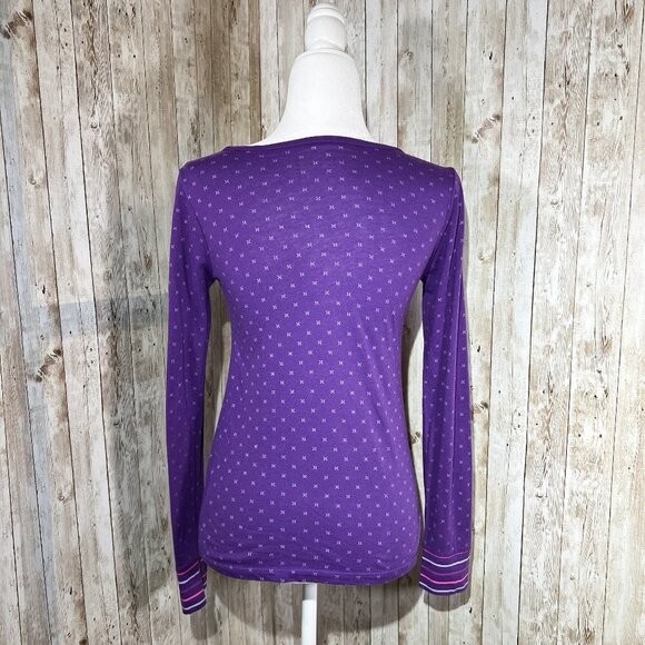 Women's Hurley Graphic Long Sleeve Tee | Purple | Size Small | Scoop Neck Top - Picture 4 of 10